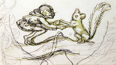 Kobold en eekhoorn door Richard Doyle