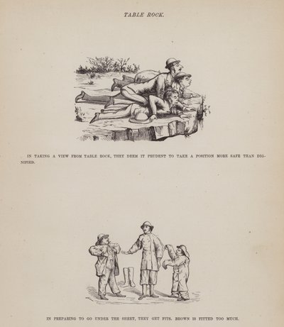 Pagina uit The American Tour of Messrs Brown, Jones and Robinson (gravure) door Richard Doyle