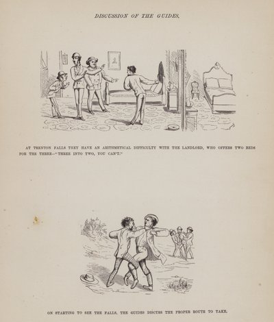 Pagina uit The American Tour of Messrs Brown, Jones and Robinson (gravure) door Richard Doyle