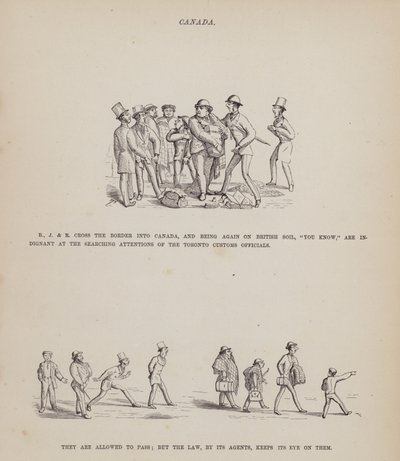 Pagina uit De Amerikaanse Tour van de heren Brown, Jones en Robinson door Richard Doyle