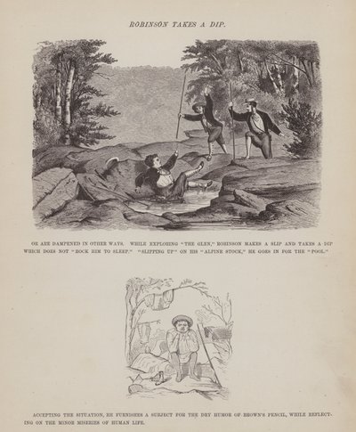 Pagina uit De Amerikaanse Tour van de heren Brown, Jones en Robinson door Richard Doyle
