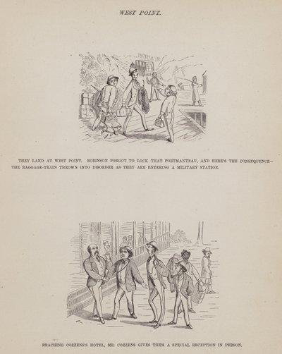 Pagina uit De Amerikaanse Tour van de heren Brown, Jones en Robinson door Richard Doyle