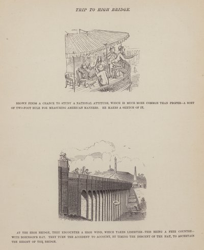 Pagina uit De Amerikaanse Tour van de heren Brown, Jones en Robinson door Richard Doyle