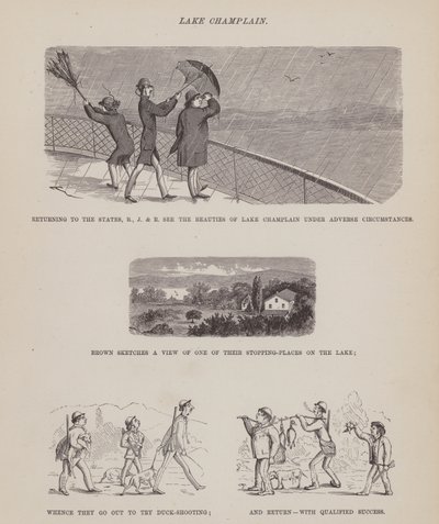 Pagina uit De Amerikaanse Tour van de heren Brown, Jones en Robinson door Richard Doyle