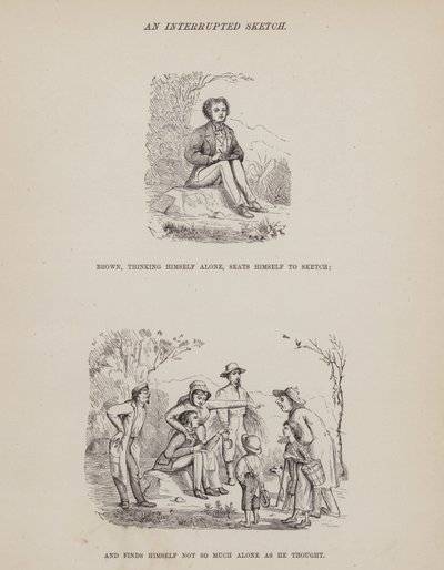 Pagina uit De Amerikaanse tour van de heren Brown, Jones en Robinson (gravure) door Richard Doyle