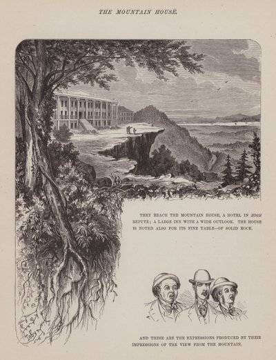 Pagina uit De Amerikaanse tour van de heren Brown, Jones en Robinson (gravure) door Richard Doyle