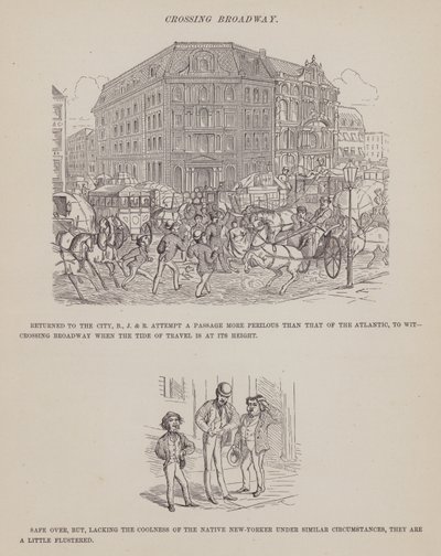 Pagina uit De Amerikaanse tour van de heren Brown, Jones en Robinson (gravure) door Richard Doyle