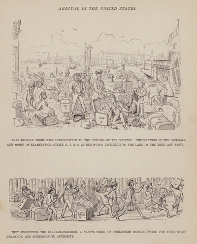 Pagina uit De Amerikaanse tour van de heren Brown, Jones en Robinson (gravure) door Richard Doyle