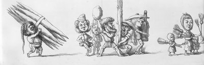 Schotse en Spaanse bezoekers van de Grote Tentoonstelling, 1851 door Richard Doyle