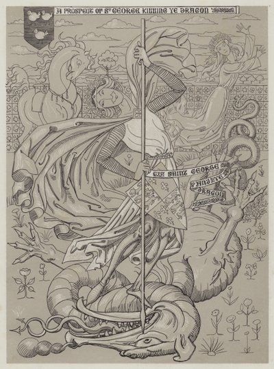 Sint Joris doodt de draak door Richard Doyle