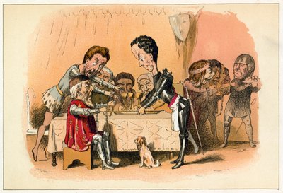 De Zwarte Prins wacht op zijn gevangene Koning Jan door Richard Doyle