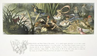 Waterlelies en waterfeeën door Richard Doyle