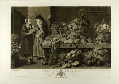 Een fruitmarkt, uit The Houghton Gallery door Richard Earlom