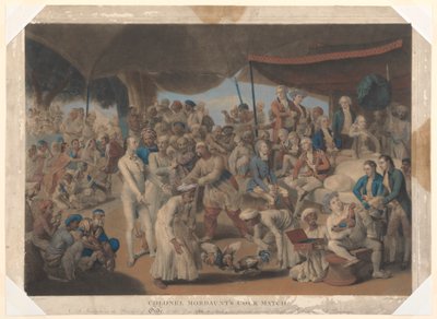 Haanwedstrijd van kolonel Mordaunt in Lucknow door Richard Earlom