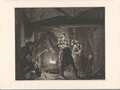 Familie in een ijzersmederij door Richard Earlom
