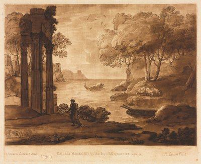 Liber Veritatis: Nr. 200, Een Uitzicht op de Zeekust met het Verhaal van Jezus door Richard Earlom
