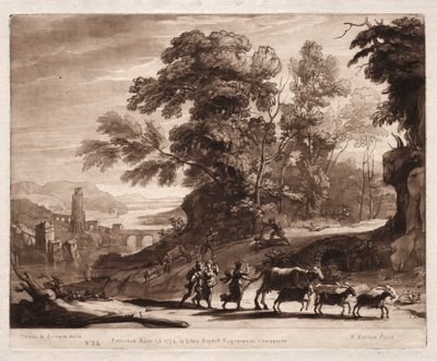 Liber Veritatis: Nr. 34, Boeren met vee aangevallen door bandieten, 1774 door Richard Earlom