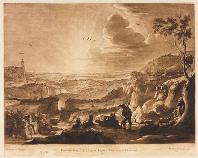 Liber Veritatis: Nr. 89, Uitzicht op een Bergachtig Uitgestrekt Land door Richard Earlom