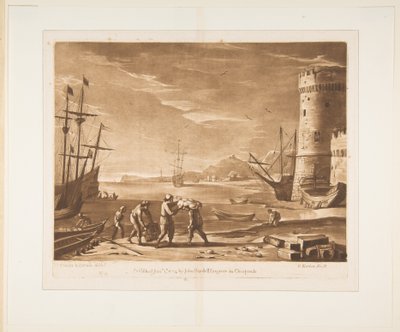 Haven met zeelieden die goederen laden door Richard Earlom