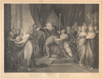 Shakespeare, King Lear, Act I, Scene I door Richard Earlom