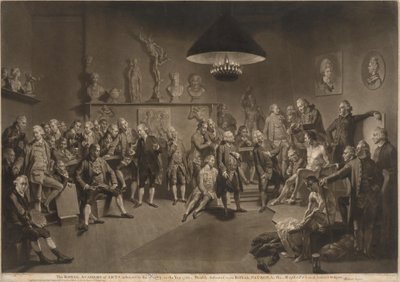 De Koninklijke Academie voor Beeldende Kunsten door Richard Earlom, after Johann Zoffany