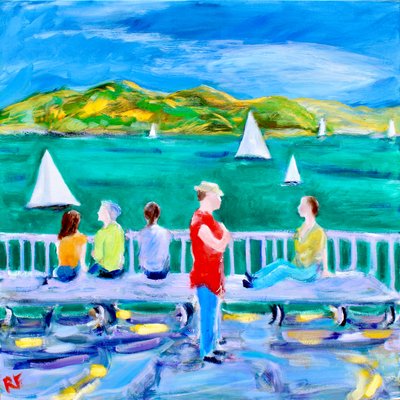 Een bank, Sausalito, 2017 door Richard Fox