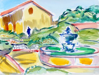Vader Serra Beeld en Fontein, Carmel Mission, 2019 door Richard Fox