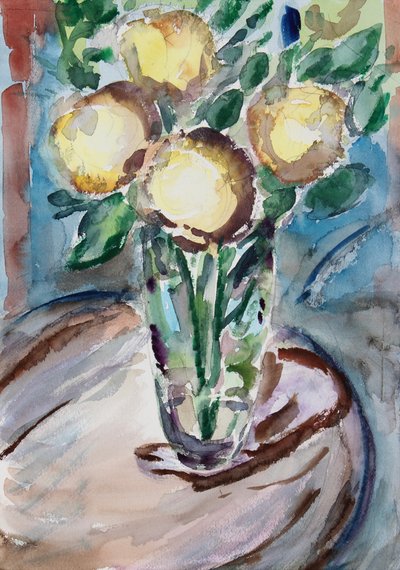 Bloemen op Eindtafel door Richard Fox