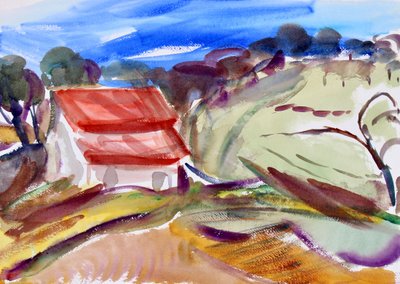 Huis met Rood Dak, Sonoma door Richard Fox