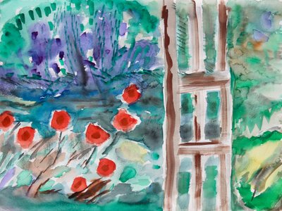 Rode Bloemen in de Lente door Richard Fox