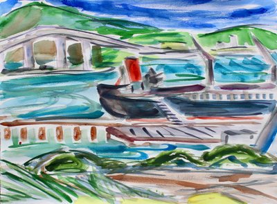 Schip naar de kust, 2020 door Richard Fox