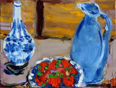 Stilleven met Aardbeien door Richard Fox