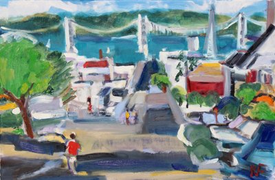 Uitzicht op de Baai vanaf Russian Hill door Richard Fox