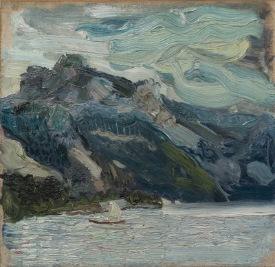 Meer Traun met Slapende Griekse Berg, 1907 door Richard Gerstl