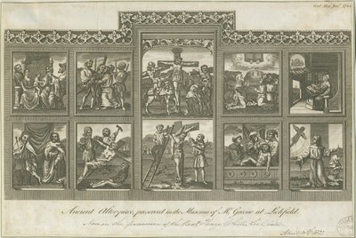 Lichfield - Oud Altaarstuk: gravure, nd [ca. 1785] door Richard Greene