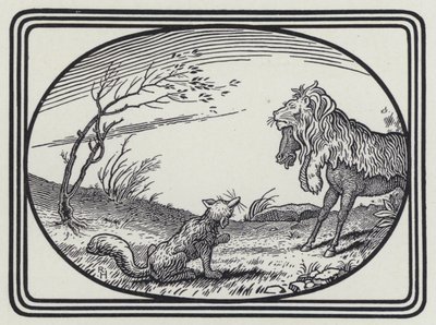 De ezel in de leeuwenhuid (gravure) door Richard Heighway