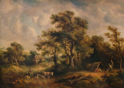 Landschap met zigeunertent, 19e eeuw, 1935 door Richard Hilder