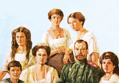 Tsaar Nicolaas II met deze familie door Richard Hook
