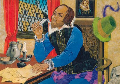 William Shakespeare schrijft door Richard Hook
