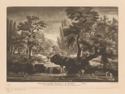 Landschap met waterval door Richard Houston
