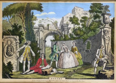 Poëzie, uitgegeven door Robert Sayer, ca. 1750 door Richard Houston