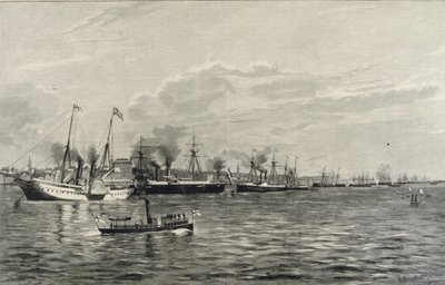 De Marineparade in Kiel op 3 september 1890 door Richard Huenten