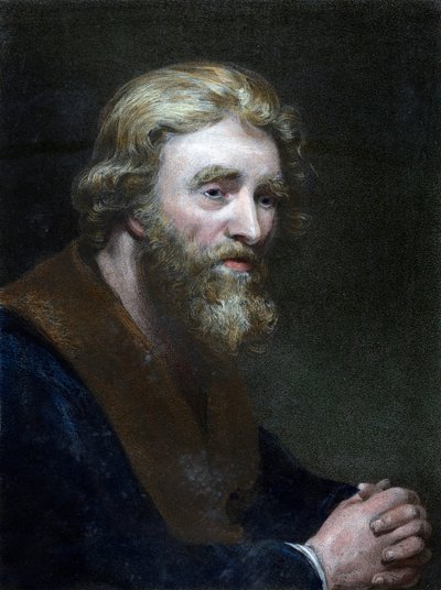 Portret van een bebaarde man door Richard James Lane