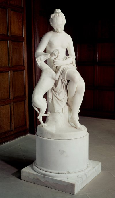 Een Nimf haalt een Doorn uit de Poot van een Windhond door Richard James Wyatt