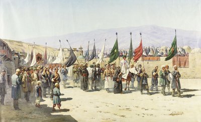 Shakhsei-Vakhsei, Religieuze Processie van Moslims door Richard Karlovich Zommer