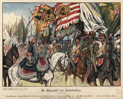 Het vieren van de overwinning bij de Slag bij Hohenfriedeberg door Richard Knoetel