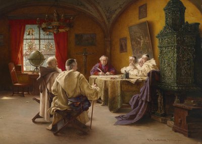 Schrijfkamer in het klooster door Richard Linderum