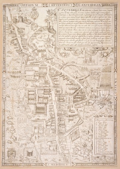 Kaart van Cambridge, uit Caius 
