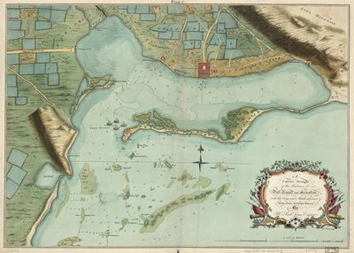 Een correcte schets van de havens van Port Royal en Kingston, met de nabijgelegen sleutels en ondiepten enz. van een recente nauwkeurige enquête, door de heer Richd Jones, ingenieur. door Richard; Mynde Jones