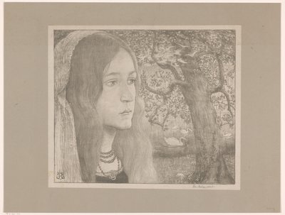 Helga die voor zich uit kijkt door Richard Nicolaüs Roland Holst (signed by artist)